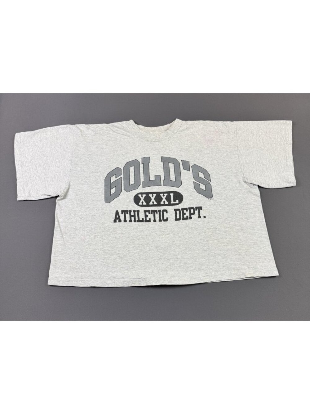 Rare Vintage 90s Golds Gym Gray Crop Top 2XL Fit Sports Run Yoga Streetwear